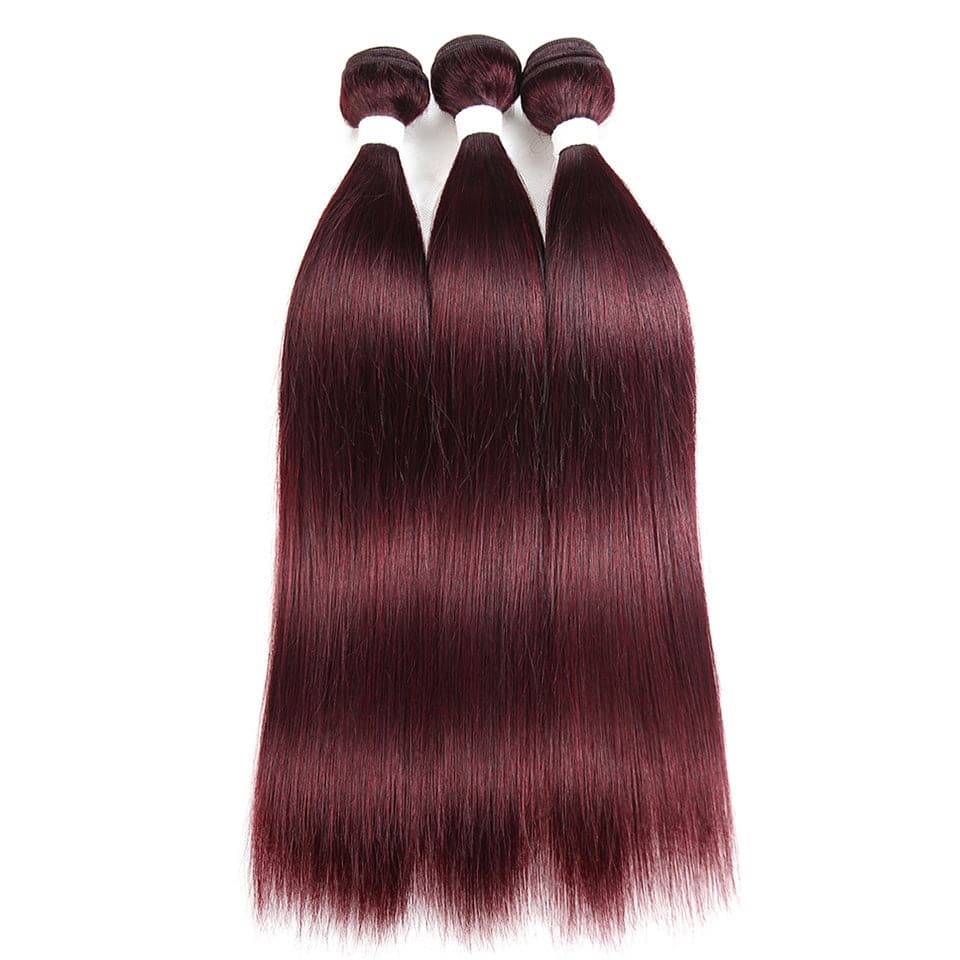 lumiere Color Red Bundles 99j Straight Hair 3 Bundles 100% Virgin Human Hair Extension