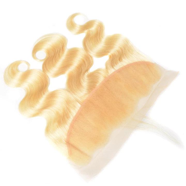 613 Blonde Color 2 Bundles Body Wave with 13x4 Frontal Virgin Human Hair