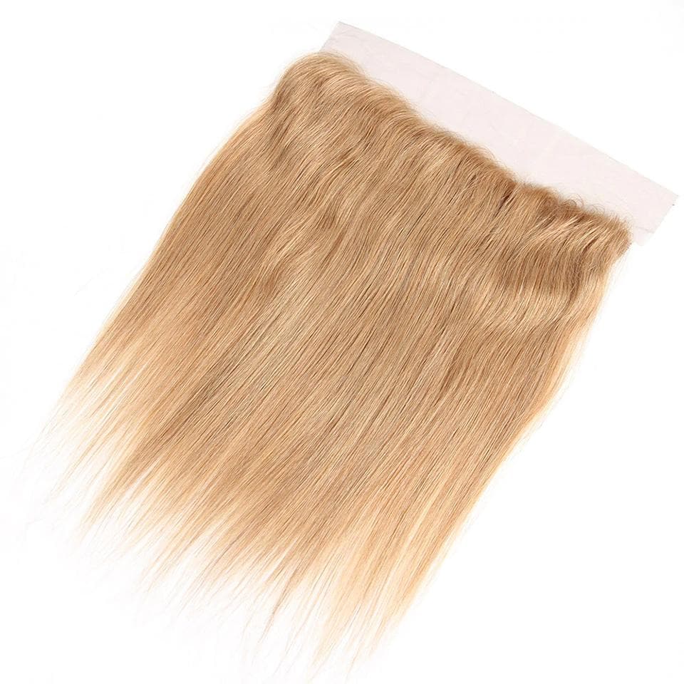 lumiere #27 light Brown Straight Hair 3 Bundles With 13x4 Lace Frontal Pre Colored Ear To Ear - Lumiere hair