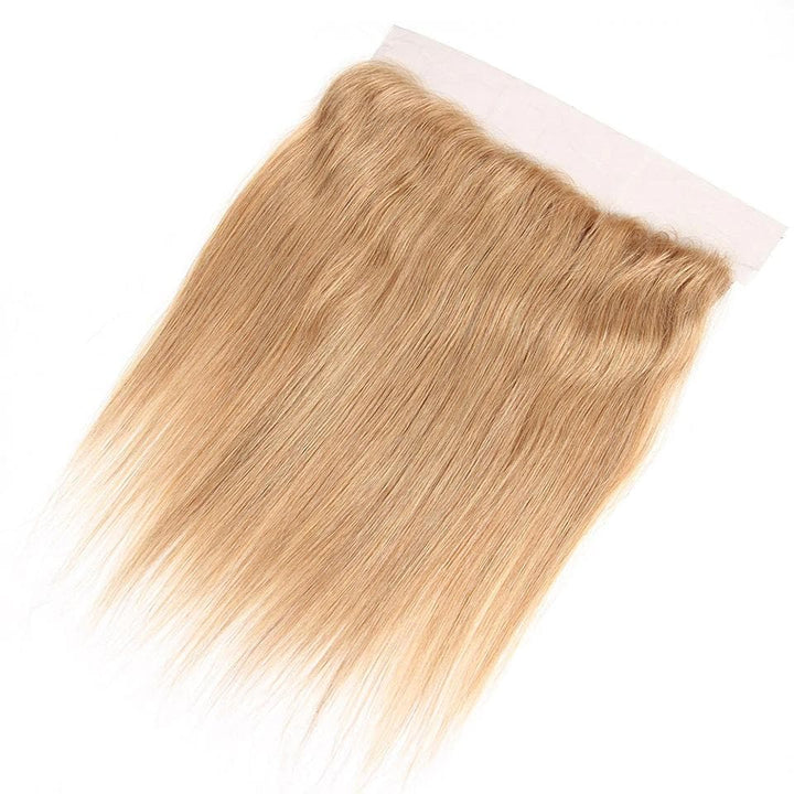 lumiere #27 light Brown Straight Hair 3 Bundles With 13x4 Lace Frontal Pre Colored Ear To Ear - Lumiere hair