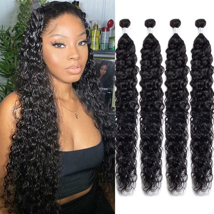 lumiere Indian Water Wave 4 Bundles Virgin Human Hair Extension 8-40 inches - Lumiere hair