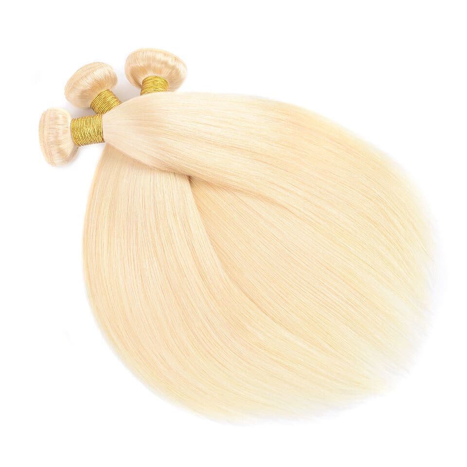 lumiere 4 Bundles Blonde Color 613 Straight Hair Virgin Human Hair Extensions - Lumiere hair