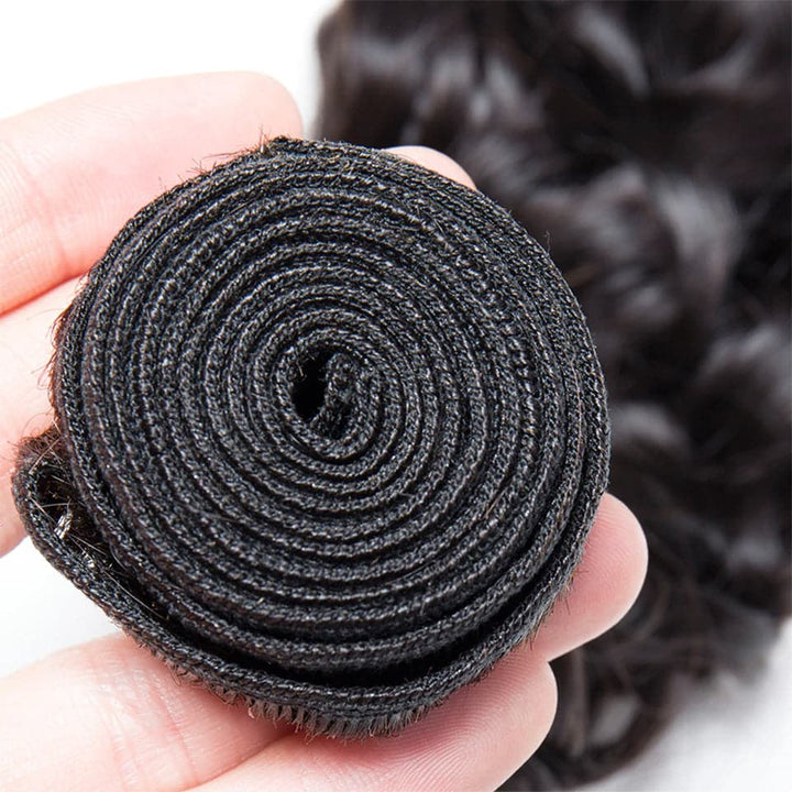Lumiere 15A Kinky Straight Human Hair 4 Bundles With 13x4 Lace Frontal Yaki Straight Hair