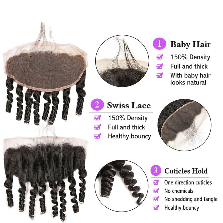 10A Straight Funmi Curly 4 Human Hair Bundles With 13x4 HD Lace Frontal Virgin Hair