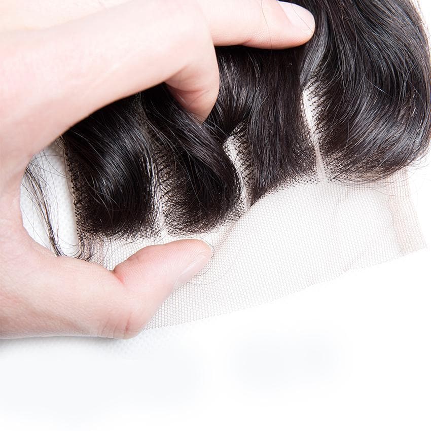 lumiere Peruvian Virgin Hair Loose Wave 3 Bundles with 4X4 Lace Closure