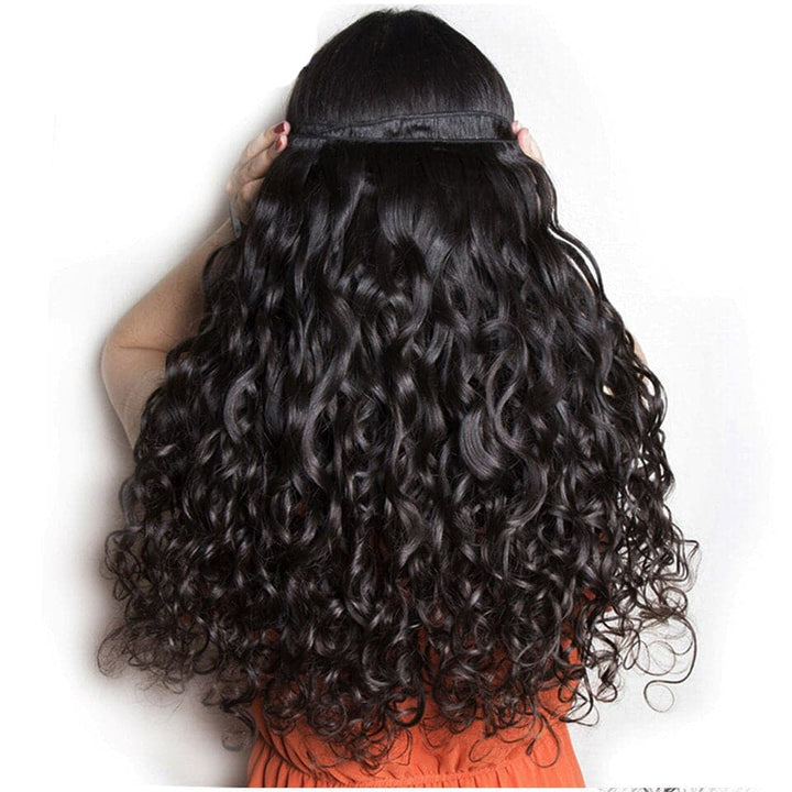 Water Wave 3 Bundles With 4x4 Lace Closure Brazilian Human Hair