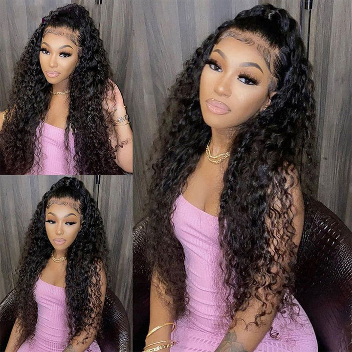 Water Wave 4 Bundles With 13x4 Lace Frontal Brazilian Human Hair