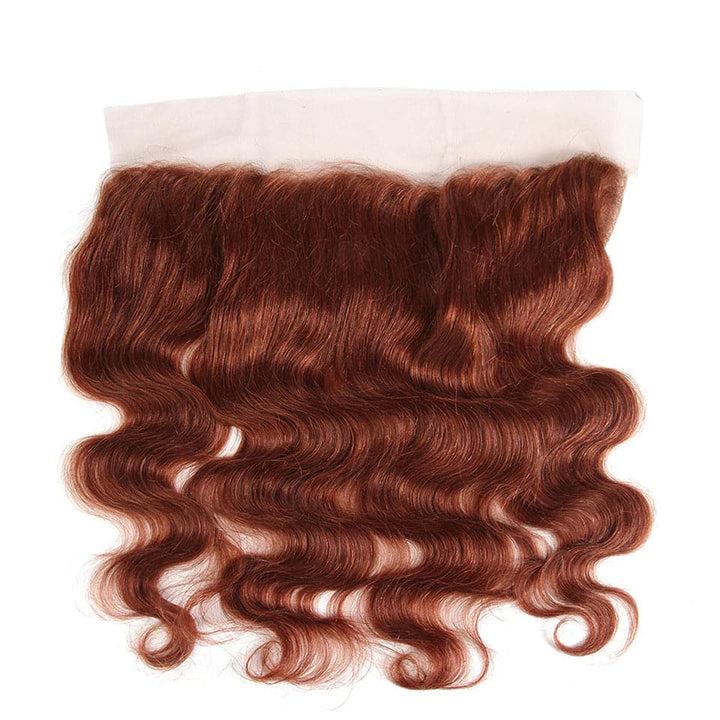 lumiere color #33 body wave 3 Bundles With 13x4 Lace Frontal Pre Colored Ear To Ear(No Code Need)