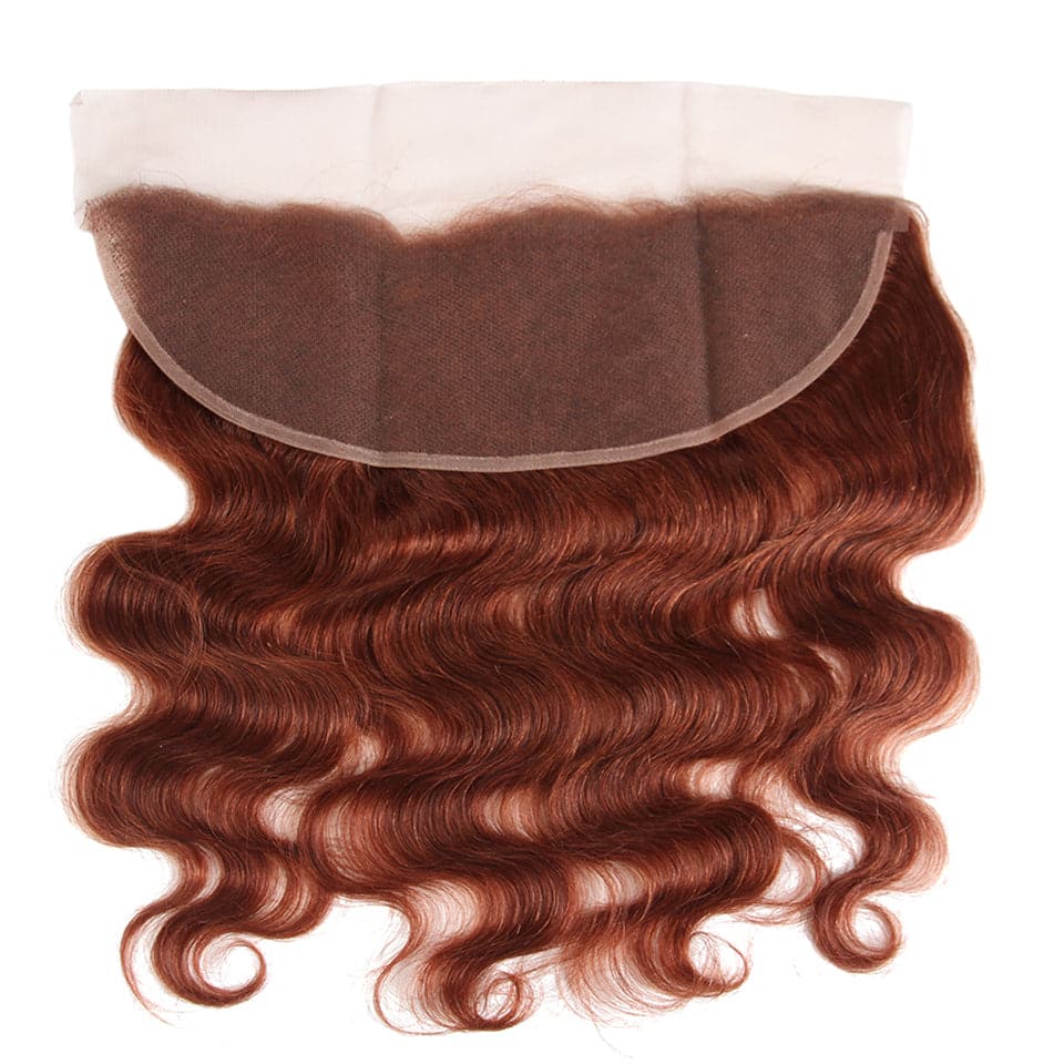 lumiere color #33 body wave 3 Bundles With 13x4 Lace Frontal Pre Colored Ear To Ear(No Code Need)