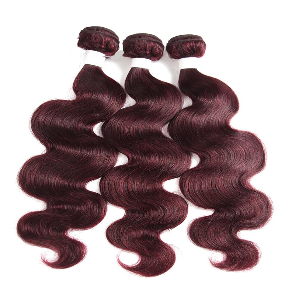 lumiere Red Bundles Color 99j body wave 4 Bundles With 13x4 Lace Frontal Pre Colored Ear To Ear