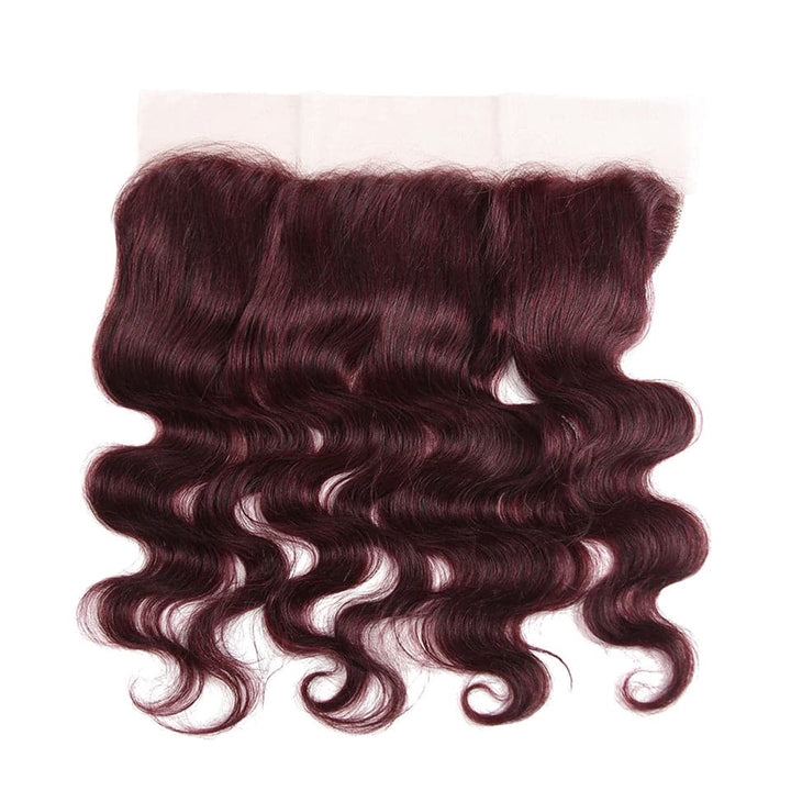 lumiere Red Bundles Color 99j body wave 4 Bundles With 13x4 Lace Frontal Pre Colored Ear To Ear