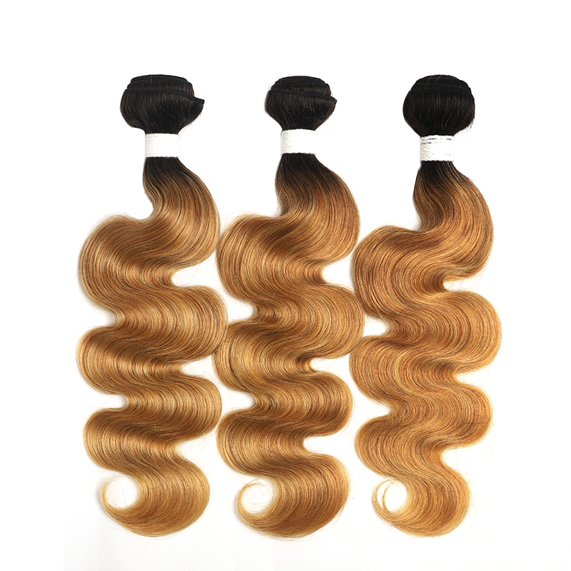 Ombre 1B/27 Body Wave 3 Bundles With 4x4 Closure pre Colored 100% virgin hair - Lumiere hair