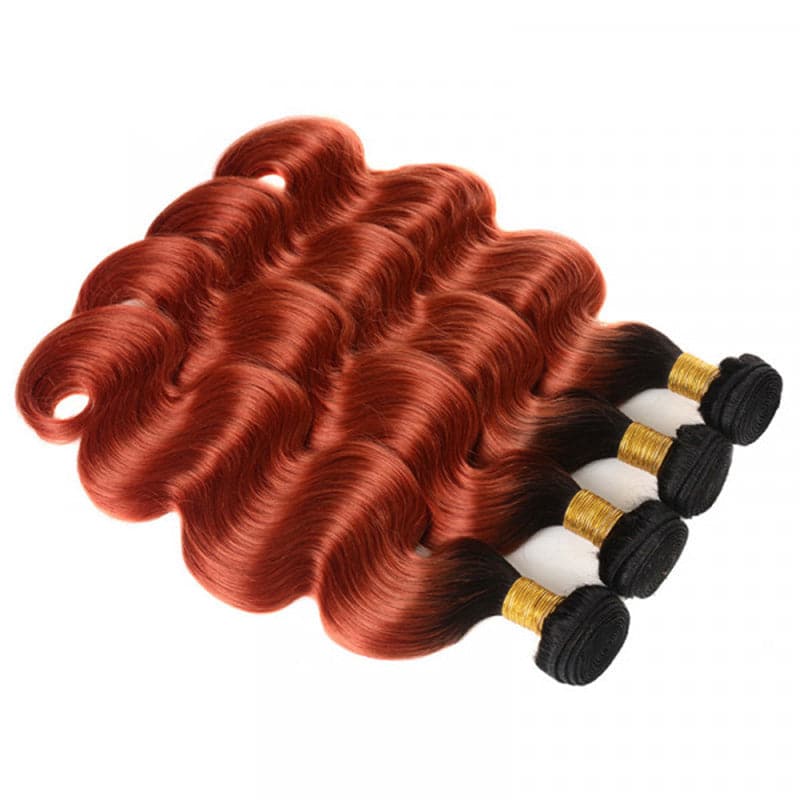 1B/350 4 Bundles Ombre Body Wave Virgin Human Hair Extension