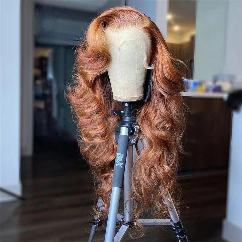 Body Wave Ombre Brown 4x4/13x4  Lace Front Human Hair Wig Brazilian Skunk Stripe Colored HD Lace Wigs