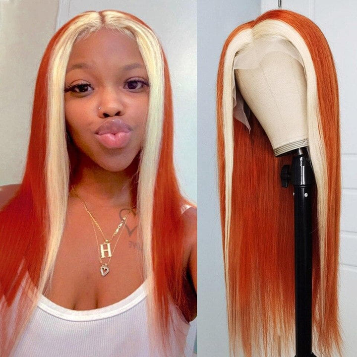 Ginger with 613 Blonde Straight Lace Front Human Hair Wigs For Women