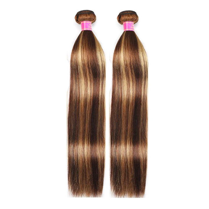 highlight #4/27 Straight 2 Bundles Wave 100% Virgin Human Hair Extension