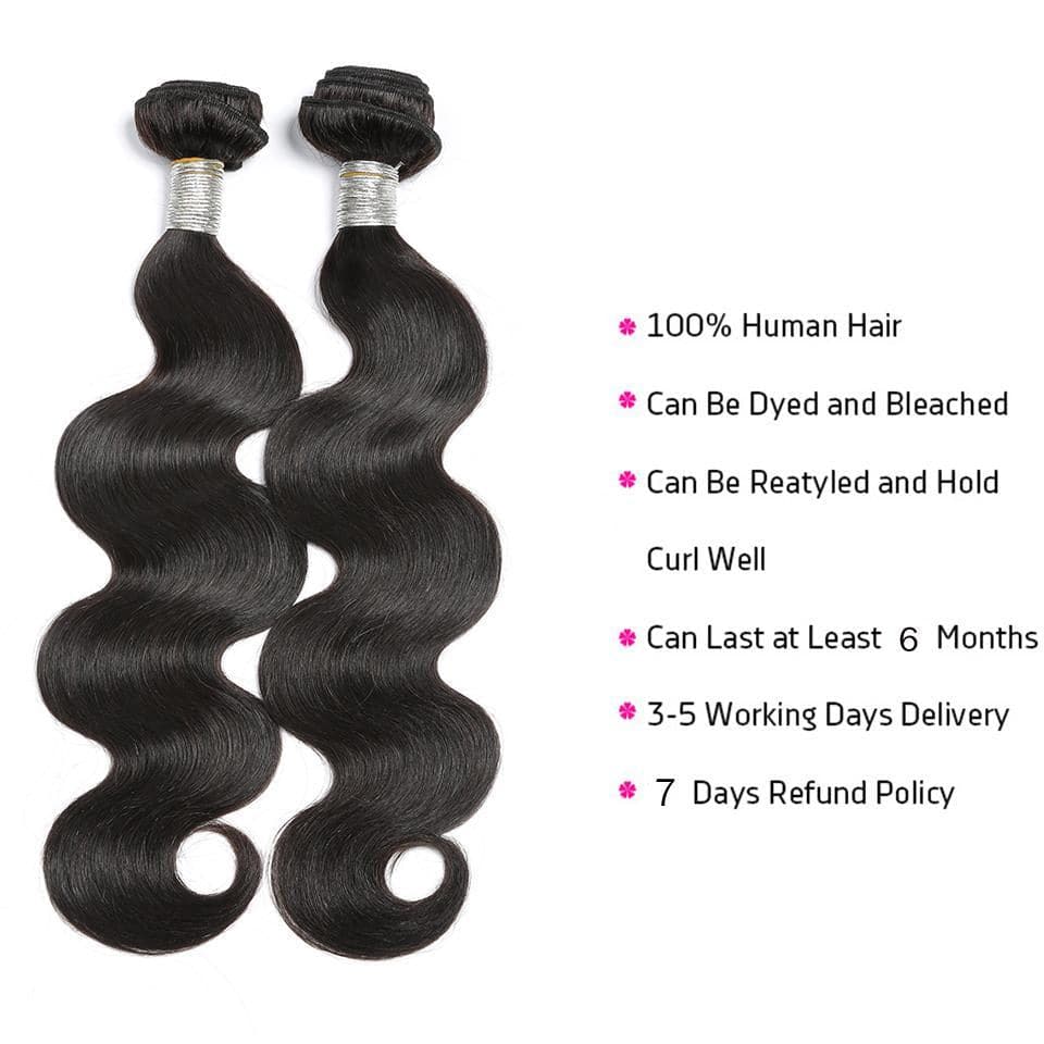 lumiere Brazilian Body Wave Virgin Hair 3 Bundles with 4X4 Lace Closure - Lumiere hair