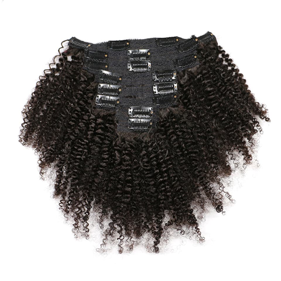 Ship In 24Hours-Lumiere Kinky Curly Clip In Human Hair Extensions 8 Pieces/Set 120G Ship Free