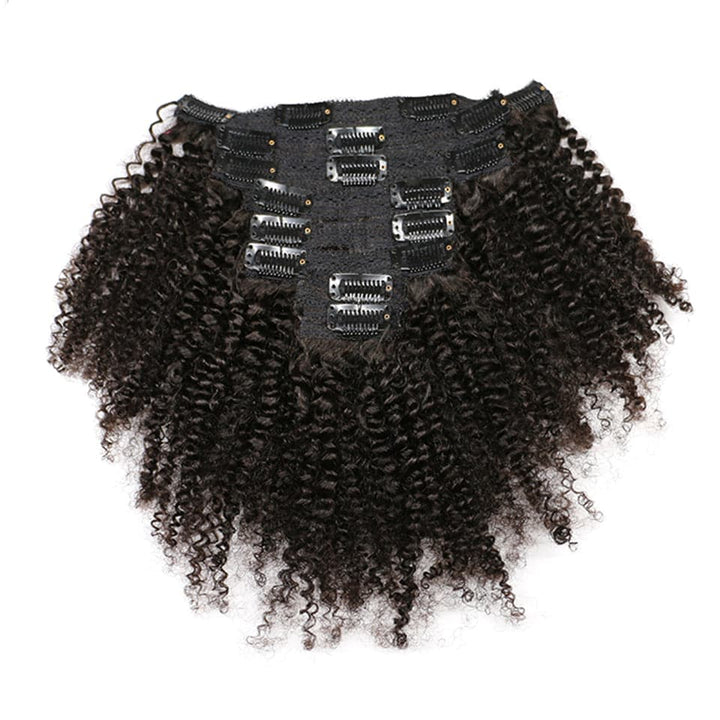 Ship In 24Hours-Lumiere Kinky Curly Clip In Human Hair Extensions 8 Pieces/Set 120G Ship Free