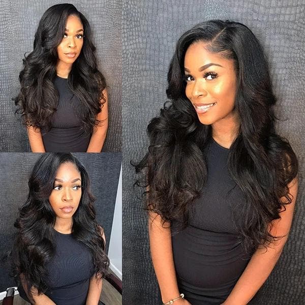 Body Wave U Part Black Brazilian Human Wig 150% Density Human Hair