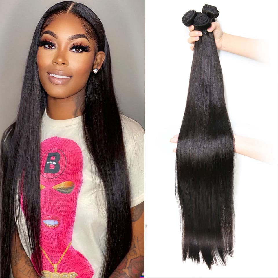 3 Bundles Malaysian Straight Virgin Human Hair Extension 8-40 inches - Lumiere hair
