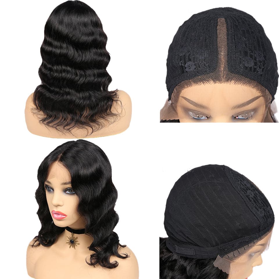 Loose Deep Short Bob 13X1 T-Part Lace Front Human Hair Wig