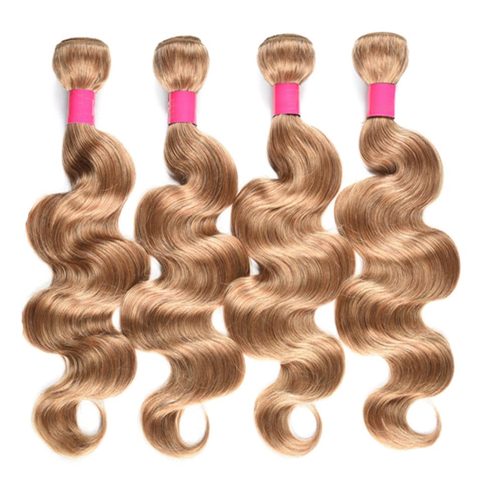 lumiere Color #27 light Brown body wave 4 Bundles 100% Virgin Human Hair Extension - Lumiere hair