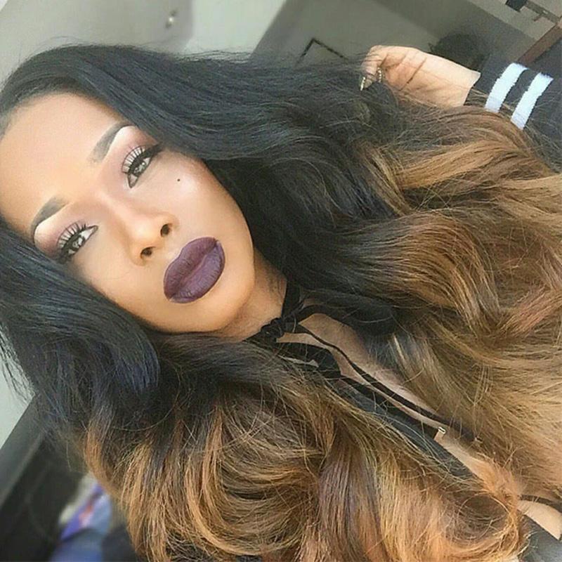 lumiere Hair Indian Ombre Body Wave 3 Bundles with 4X4 Closure Human Hair Free Shipping