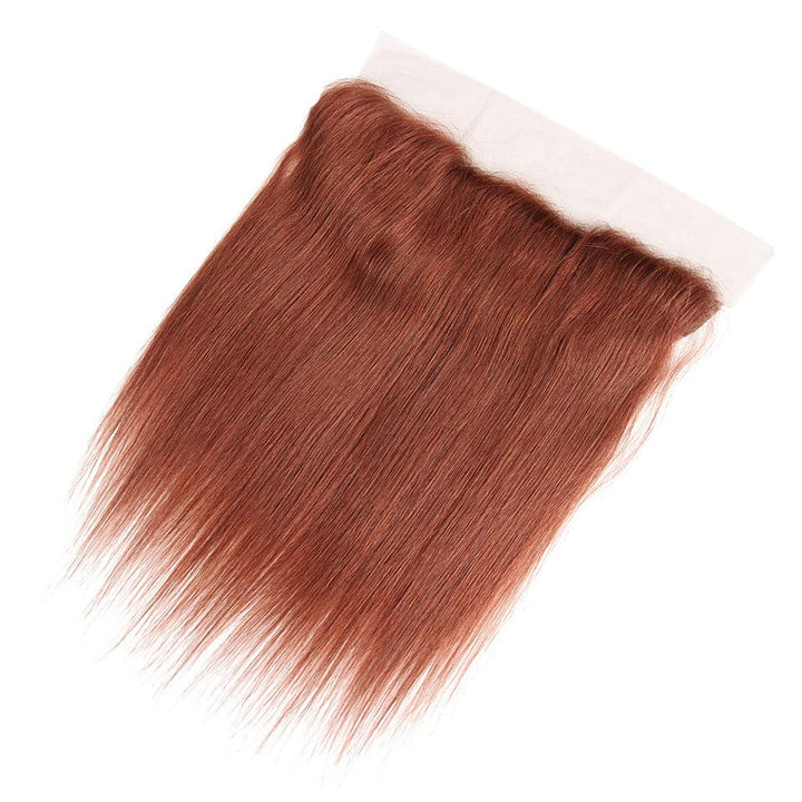 lumiere Color #33 straight hair 4 Bundles With 13x4 Lace Frontal Pre Colored Ear To Ear(No Code Need)