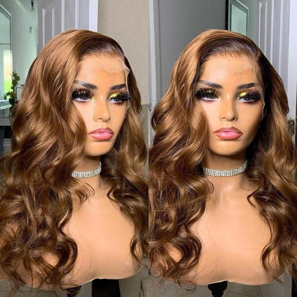 Human Hair 4X4/13X4/13x1x4 T part/Lace Front Wig #750 Color Body Wave Wig 150%