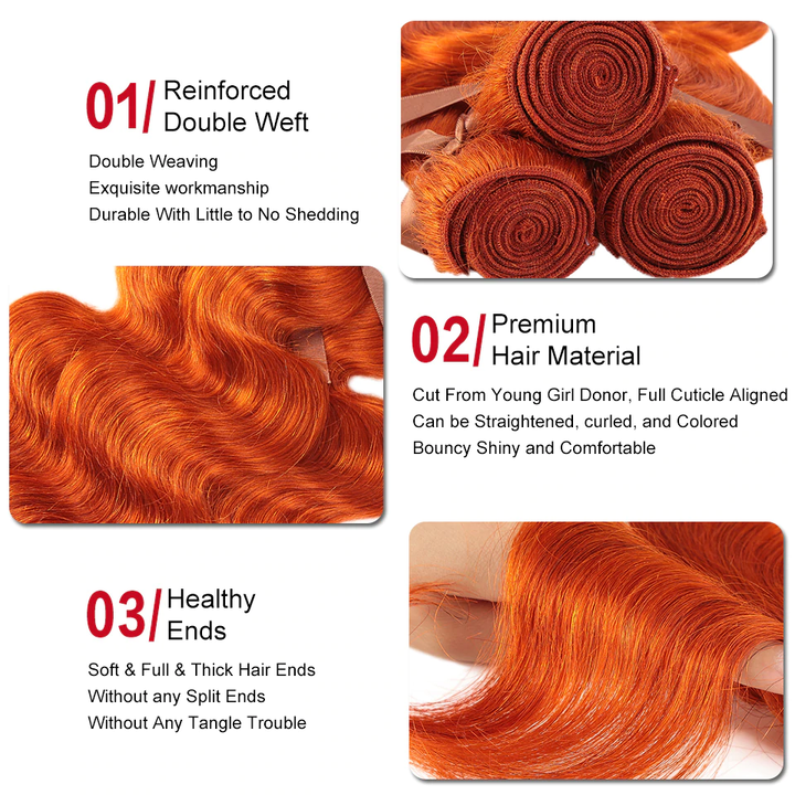 lumiere #350 Body Wave 3 Bundles 100% Virgin Human Hair Extension(No Code Need)