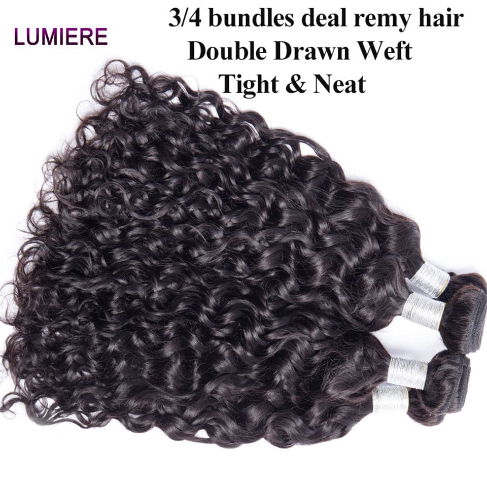 lumiere Indian Water Wave Virgin Hair 3 Bundles Human Hair Extension 8-40 inches - Lumiere hair