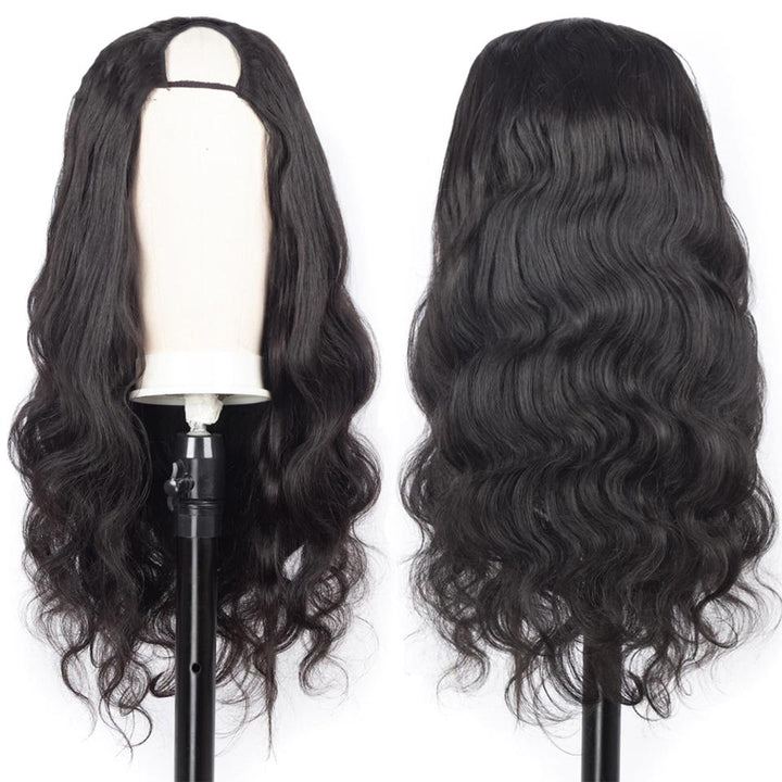 Body Wave U Part Black Brazilian Human Wig 150% Density Human Hair