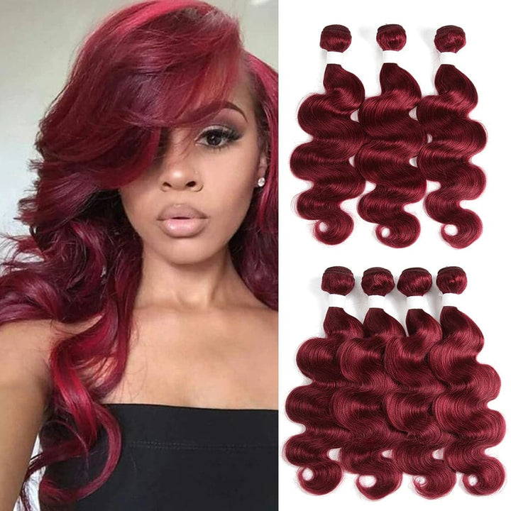 Red Bundles Burg Body Wave 3 Bundles 100% Virgin Human Hair Extension