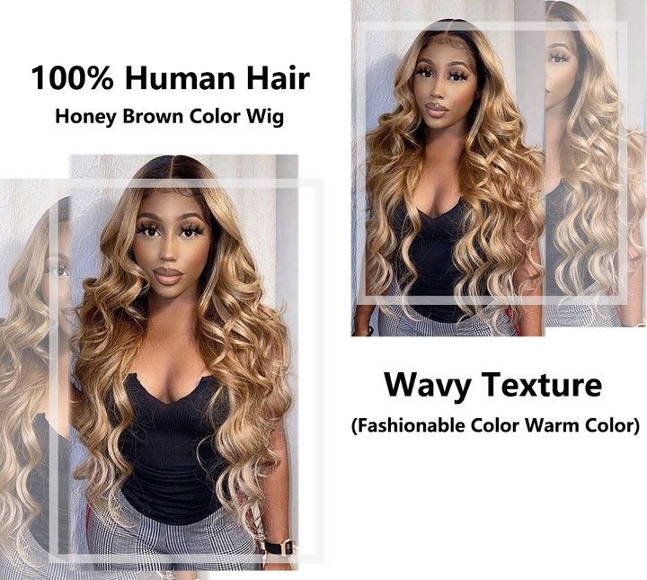 Lumiere 1B/27 Ombre Body Wave 4x4/5x5/13x4 Lace Closure/Frontal 150%/180% Density Wigs For Women Pre Plucked