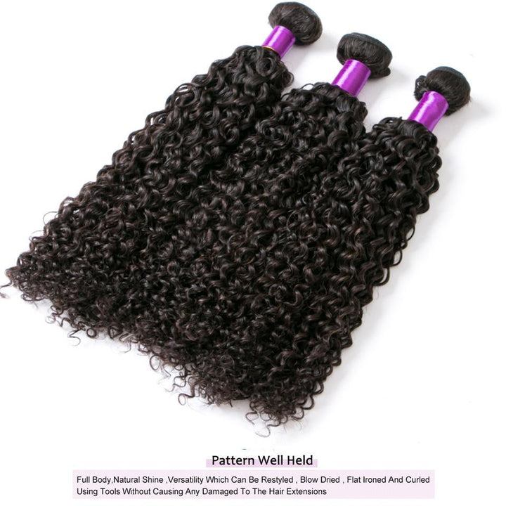 lumiere Hair Malaysian Kinky Curly Virgin Hair 3Bundles  Human Hair Extension - lumiere Hair