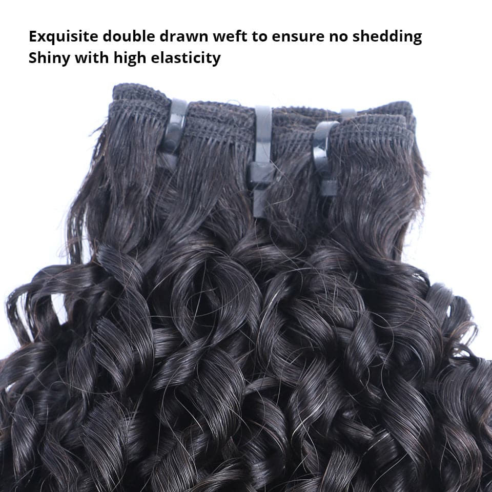 Lumiere Hair Pixie Curly Human Hair Bundles With 13x4 HD Lace Frontal Brazilian Virgin Hair Extensation