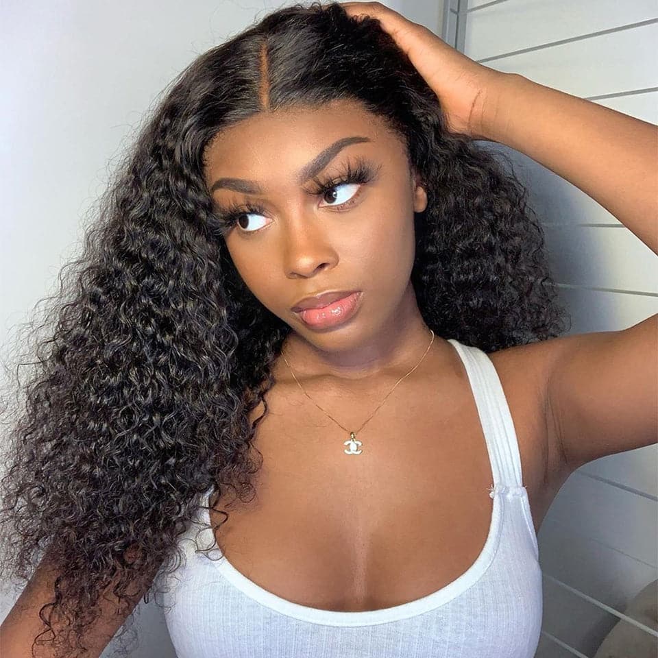 Pretty Kinky Curly 13X4 Lace Frontal & 5X5 closure Wigs virgin Hair Pre-Plucked Hairline 150% 180% Density - Lumiere hair