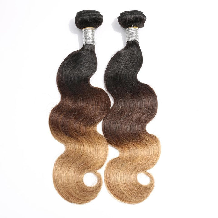 lumiere Hair 2 Bundles Ombre 1b/4/27 Color Body Wave Virgin Human Hair Extension - Lumiere hair