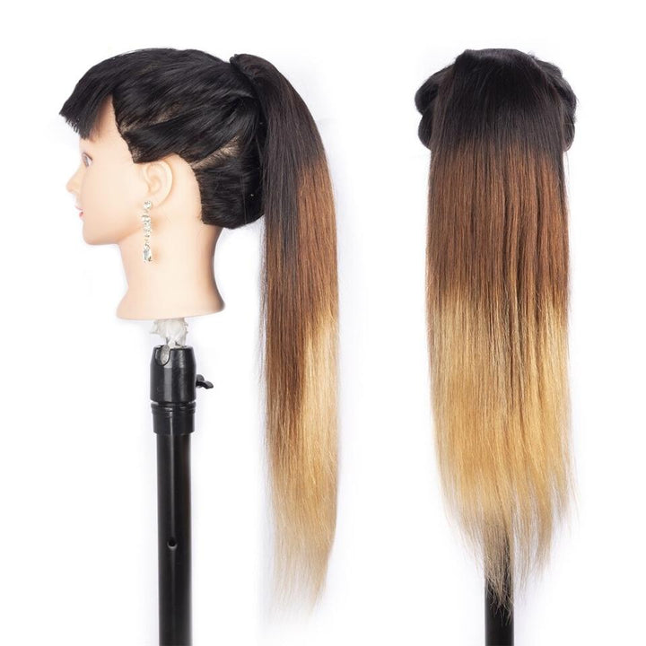 1b/4/27 Straight Drawstring Ponytail African American Hair Extension