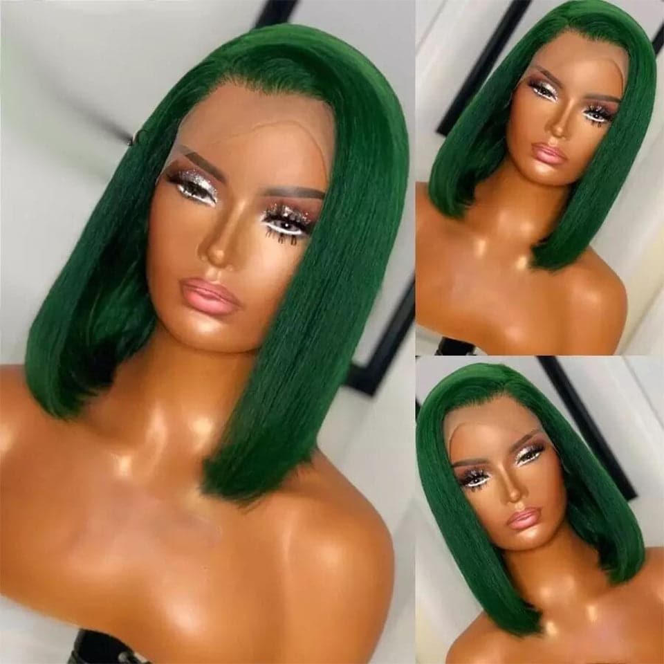 Dark Green Straight Bob 4x4/13x4 HD Lace Frontal Wigs