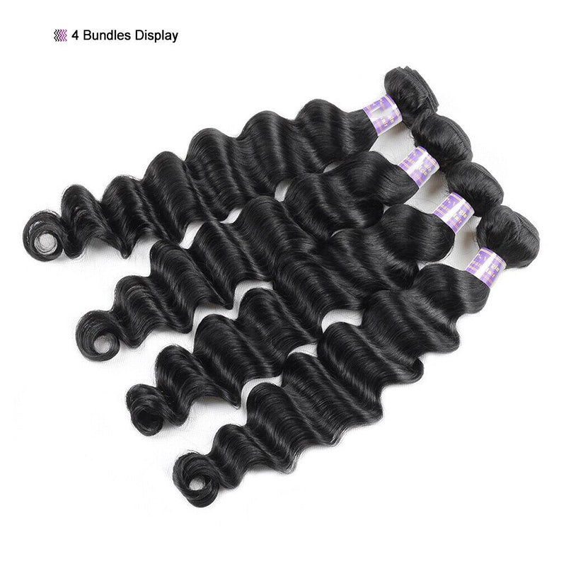 Loose Deep Brazilian Hair Weave 4 Bundles Deal 8-40 Inch Natural Color virgin Human Hair