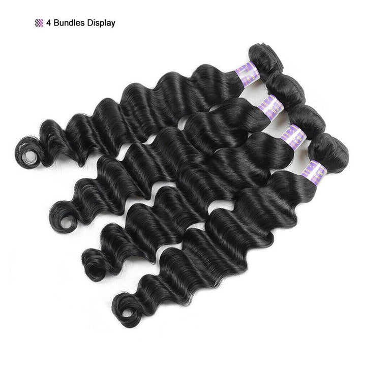 Loose Deep Brazilian Hair Weave 4 Bundles Deal 8-40 Inch Natural Color virgin Human Hair