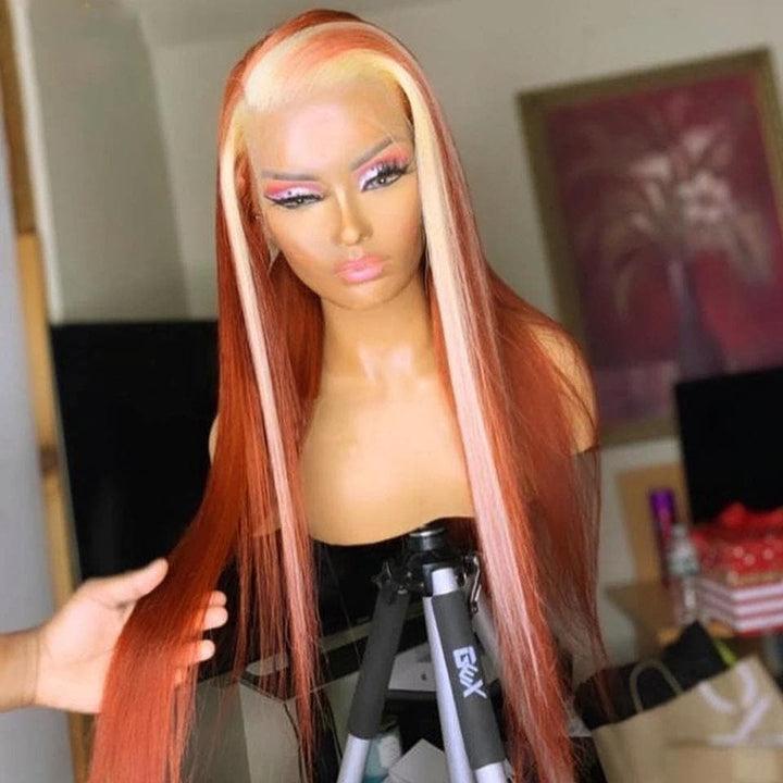 Ginger with 613 Blonde Straight Lace Front Human Hair Wigs For Women