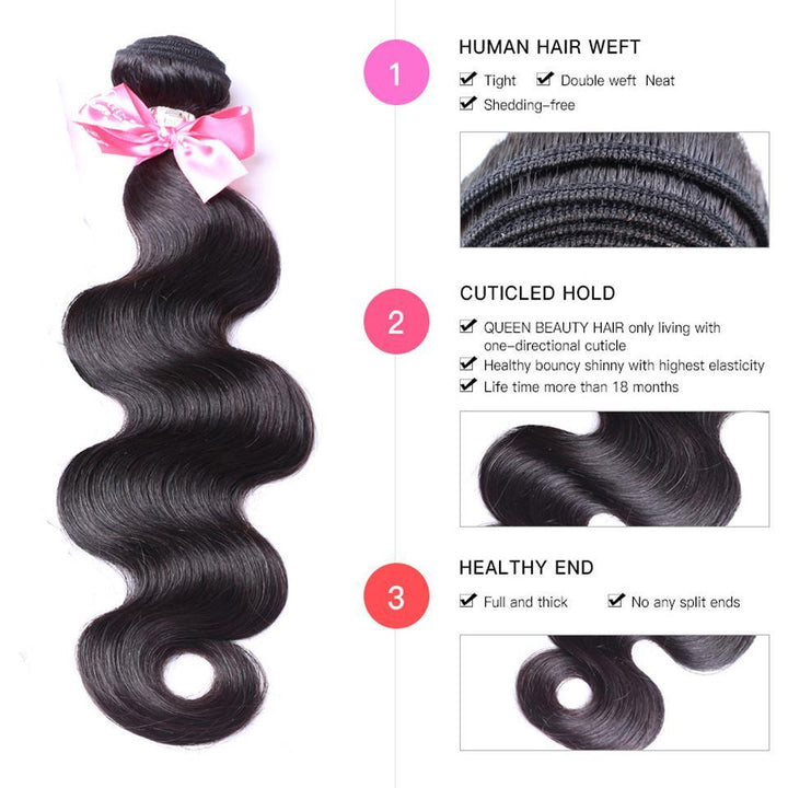 lumiere 4 Bundles Indian Body Wave Virgin Human Hair Extension 8-40 inches - Lumiere hair