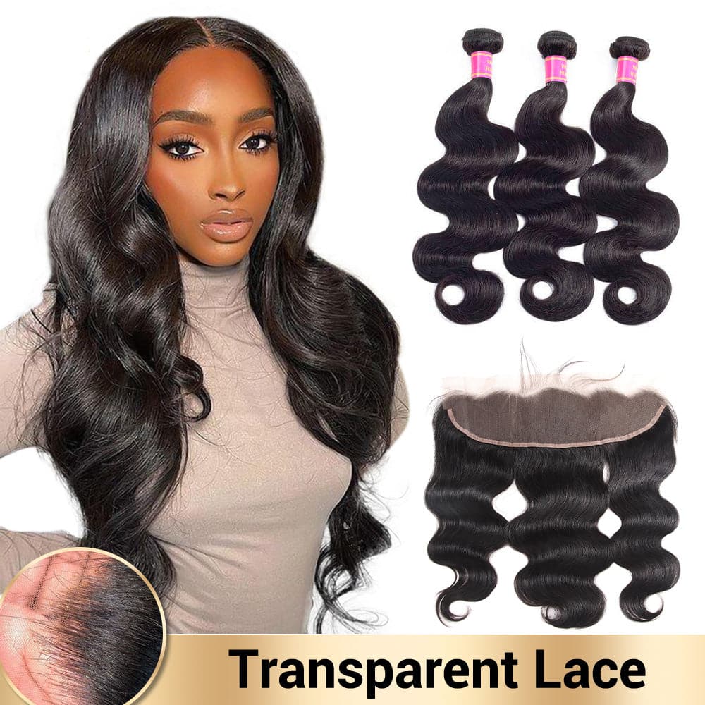 Brazilian Body Wave 3 Bundles With 13x4 Lace Frontal Human Hair