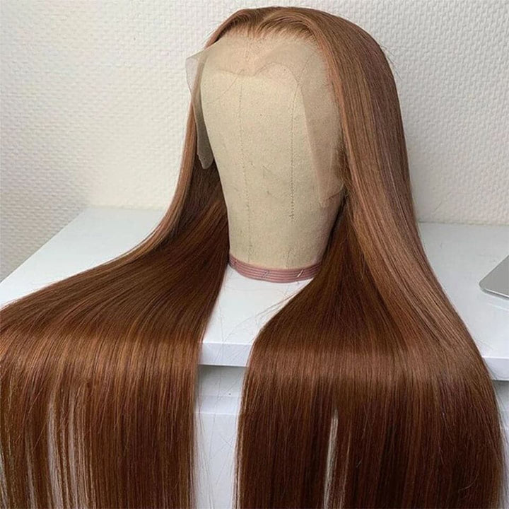 Color #4 Brown Straight 4x4/13x4 HD Lace Front Wig Human Hair For Women