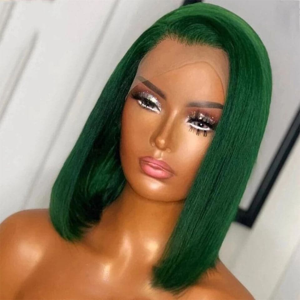 Dark Green Straight Bob 4x4/13x4 HD Lace Frontal Wigs