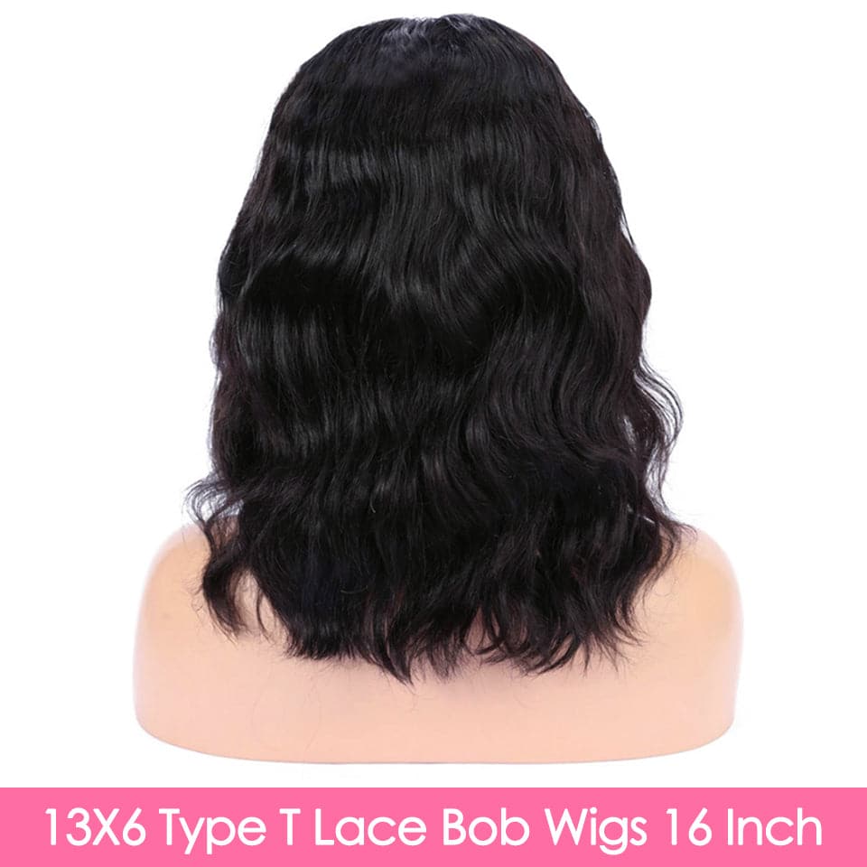 Lumiere Body Wave Short Bob 13x1 T-Part Lace Front Human Hair Wigs