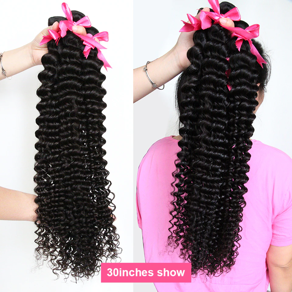 lumiere Hair Peruvian Deep Wave 4 Bundles Virgin Human Hair Extensions 8-40 inches - Lumiere hair